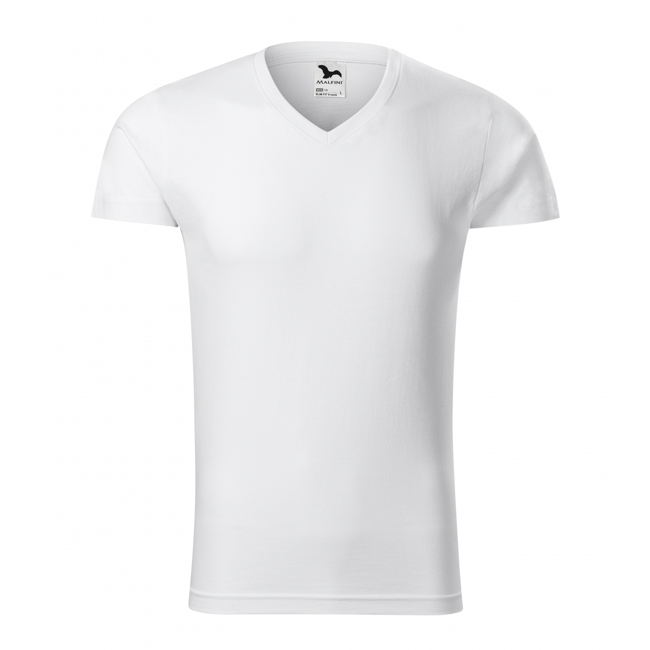 Tričko pánské Malfini Slim FIt V-Neck - bílé, XL