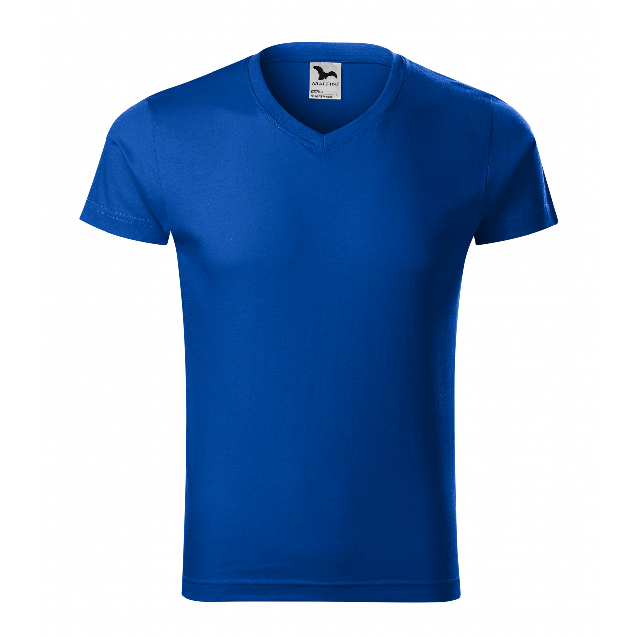 Tričko pánské Malfini Slim FIt V-Neck - modré, 3XL