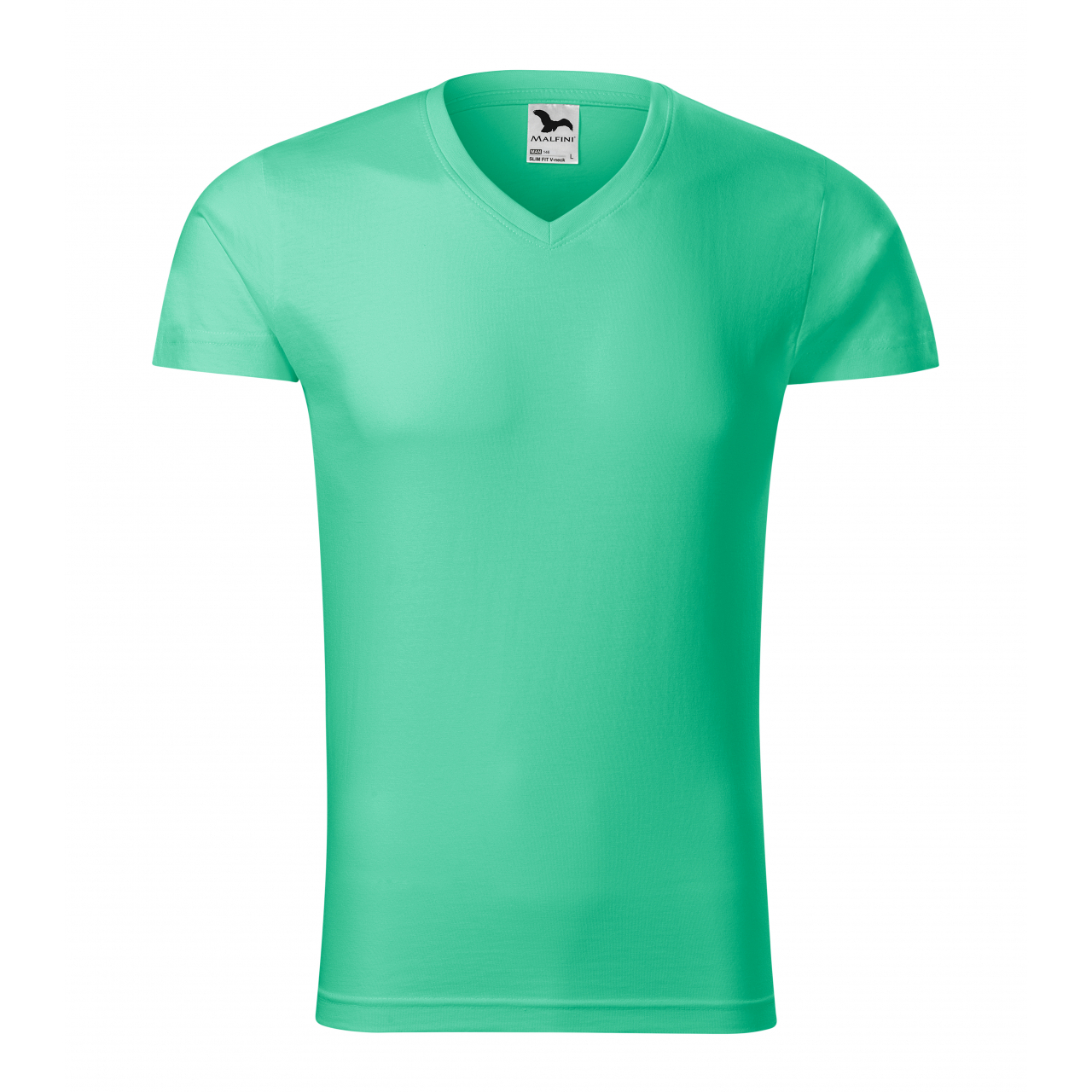 Tričko pánské Malfini Slim FIt V-Neck - světle zelené, M