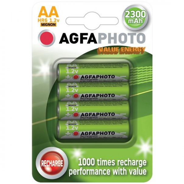 Baterie nabíjecí AA AgfaPhoto 2300mAh 4 ks