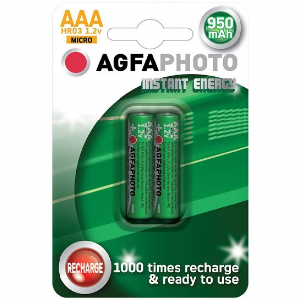 Baterie nabíjecí AAA AgfaPhoto 950mAh 2 ks