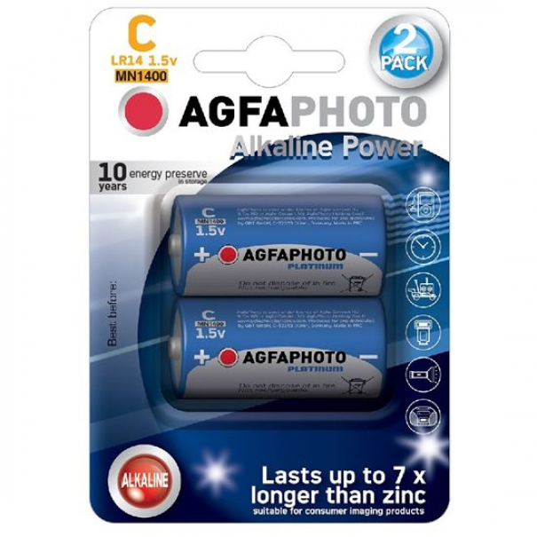 Baterie alkalická C AgfaPhoto Power 2 ks