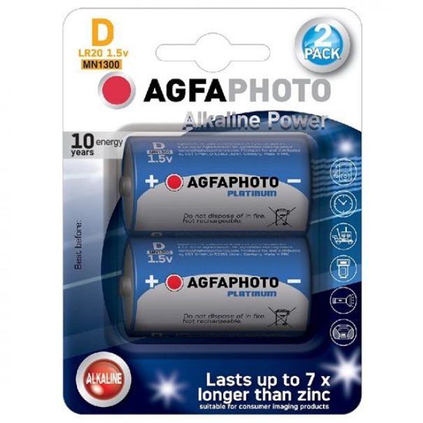 Baterie alkalická D AgfaPhoto Power 2 ks