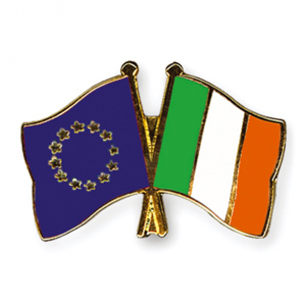 Odznak (pins) 22mm vlajka EU + Irsko - barevný