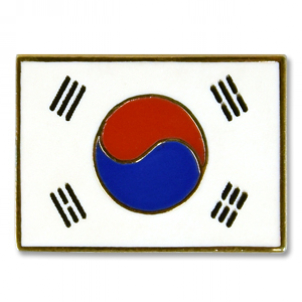 Odznak (pins) 18mm vlajka Jižní Korea - barevný