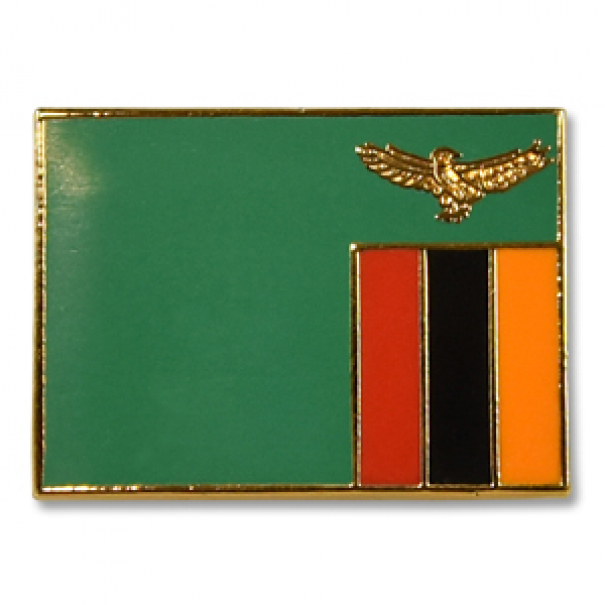 Odznak (pins) 18mm vlajka Zambie - barevný