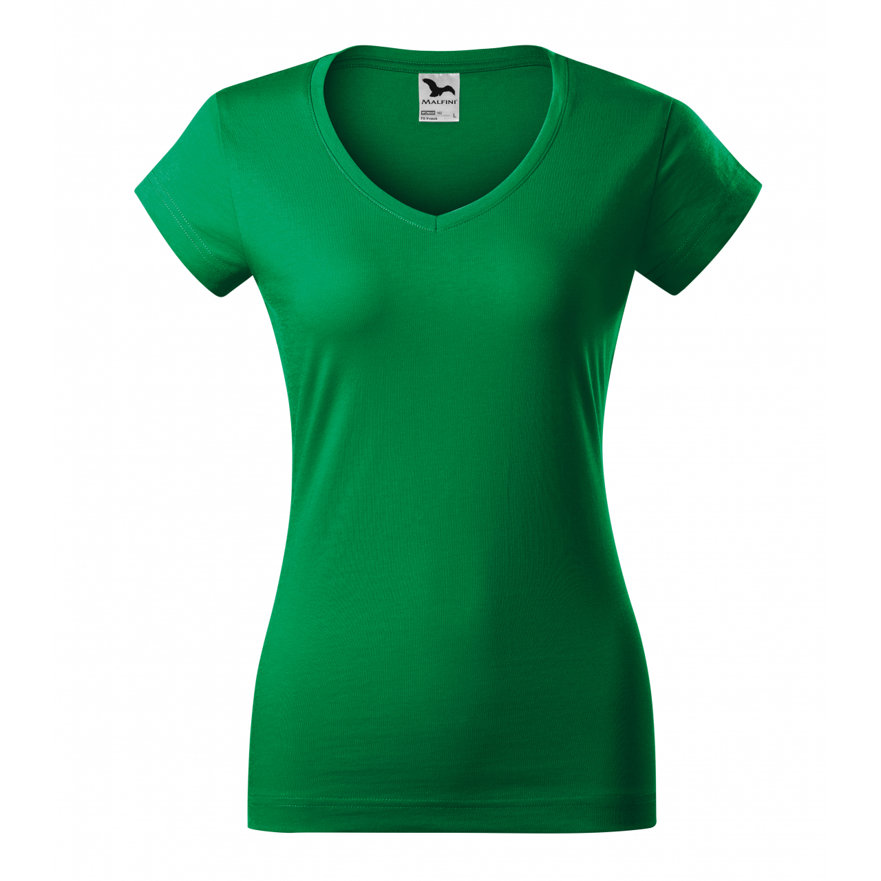 Triko dámské Malfini Fit V-Neck - zelené, XL