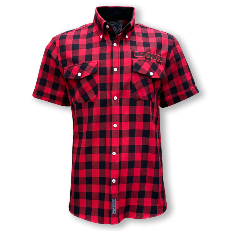 Košile pánská Erik and Sons Skovhugger 1/2 - červená-černá, XL