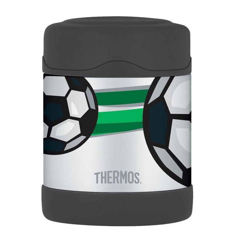 Dětská termoska na jídlo Thermos 290 ml Fotbal - černá-stříbrná