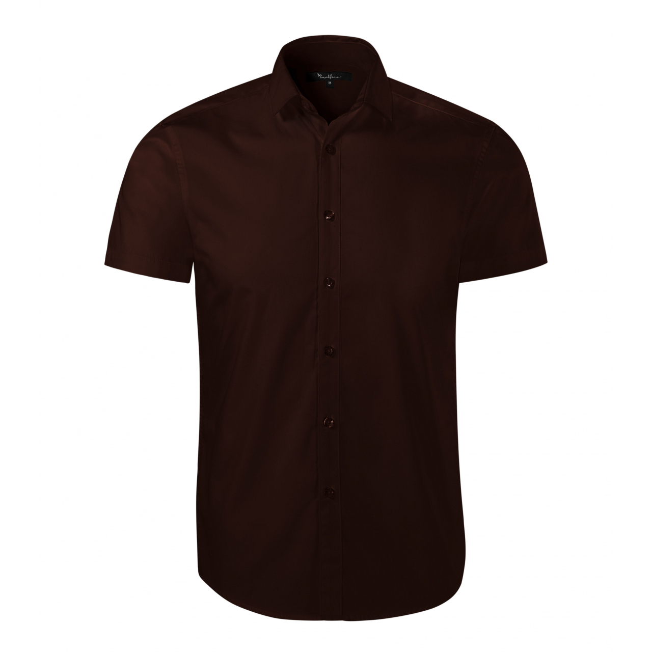 Košile s krátkým rukávem Malfini Flash - tmavě hnědá, XL