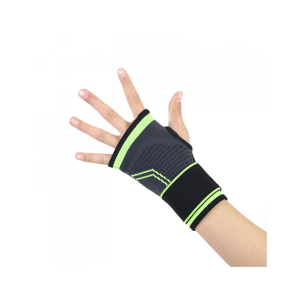 Kompresní ortéza na dlaň a zápěstí ZBCH 1 ks - černá-zelená, M