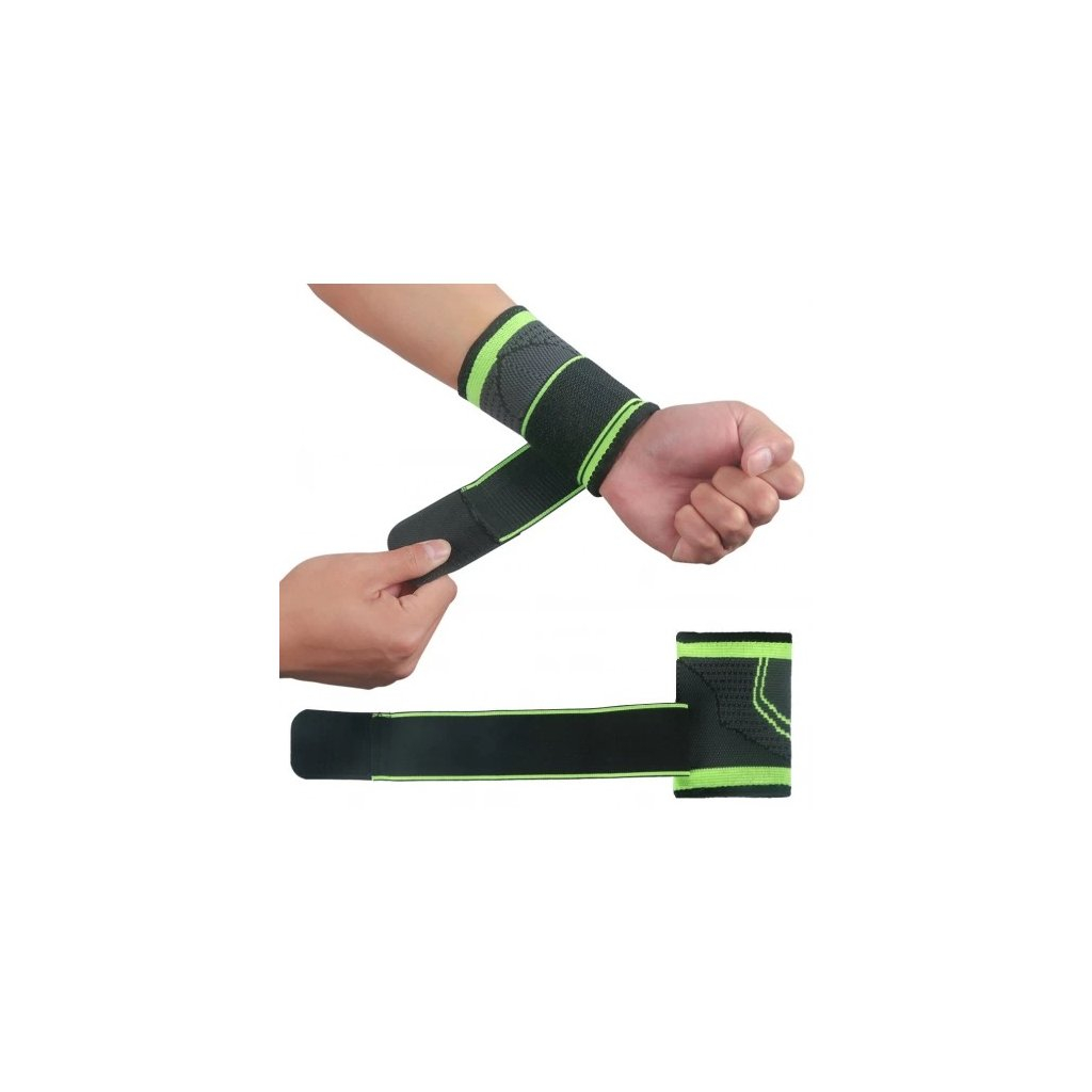 Kompresní ortéza na zápěstí ZBCH 1 ks - černá-zelená, XL