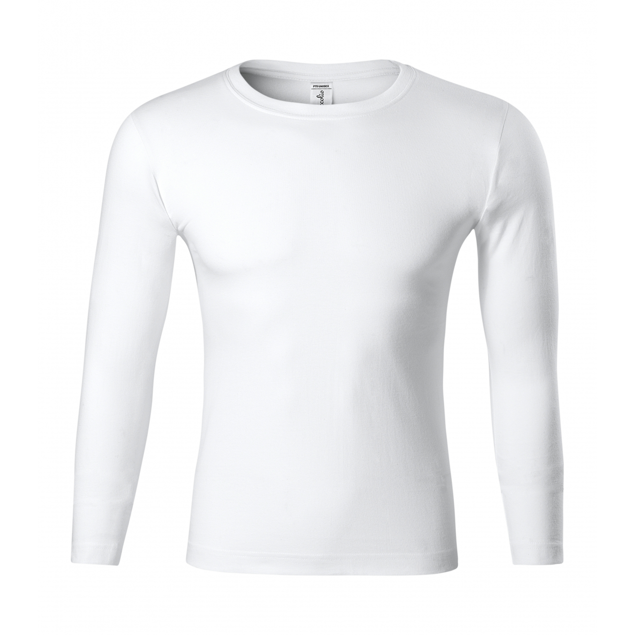 Tričko unisex Piccolio Progress LS - bílé, XL