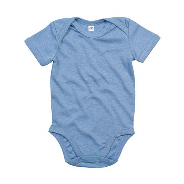 Dětské body Babybugz Organic Baby Short - modré-šedé, 6-12 měsíců