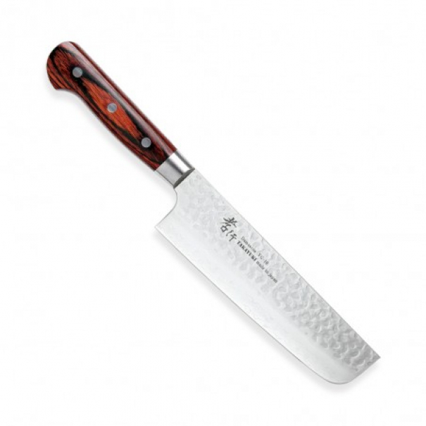 Nůž kuchyňský Sakai Aoki Hamono 33 Layers VG10 Nakiri 160 mm - stříbrný-hnědý