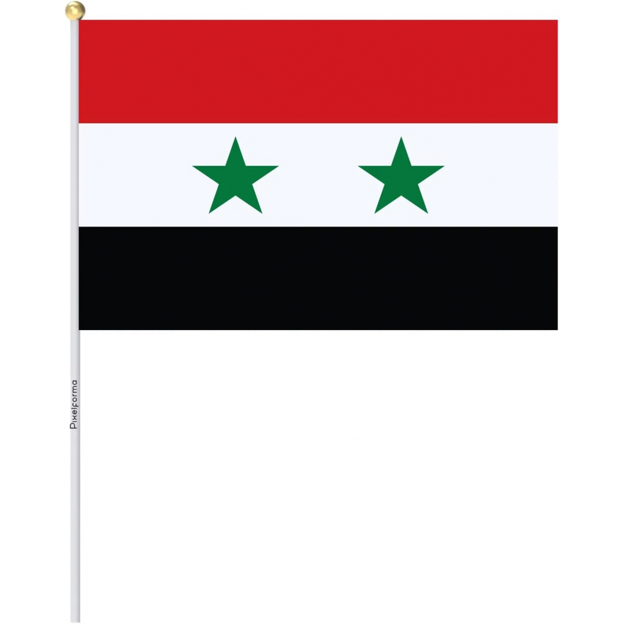 Praporek na tyčce vlajka Sýrie 14 x 21 - barevný