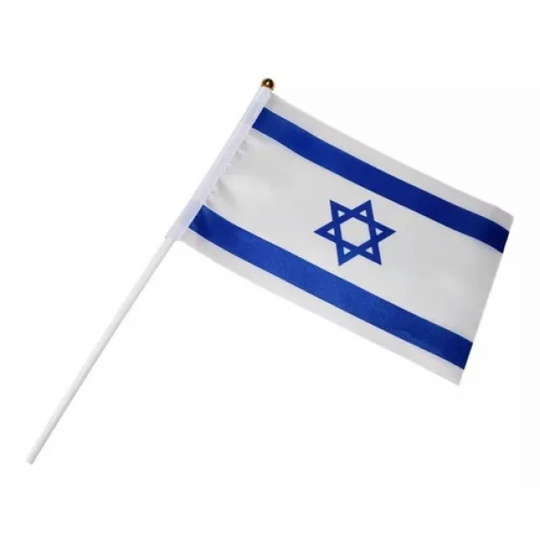 Praporek na tyčce vlajka Izrael 14 x 21 - barevný