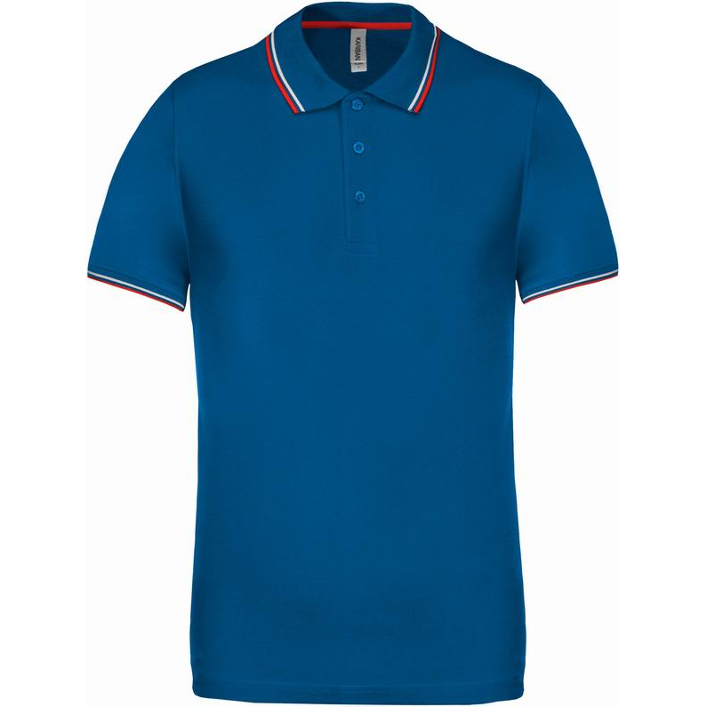 Pánská luxusní polokošile Kariban Sailing - modrá-červená, XL