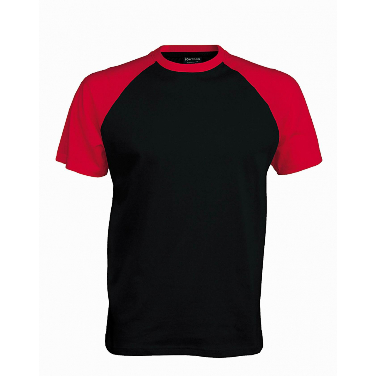 Pánské tričko Kariban BASE BALL - černé-červené, XL