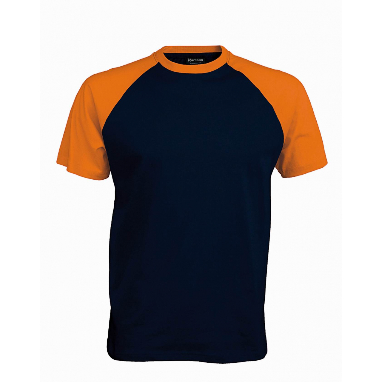 Pánské tričko Kariban BASE BALL - navy-oranžová, 3XL