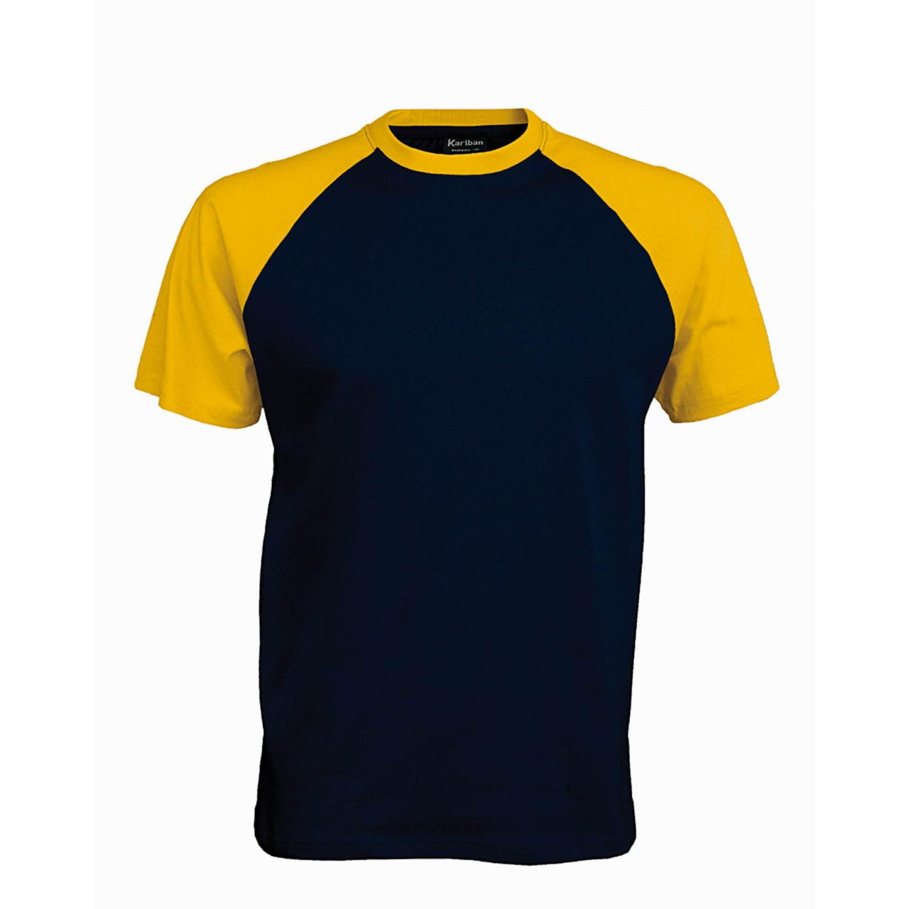 Pánské tričko Kariban BASE BALL - navy-žluté, S