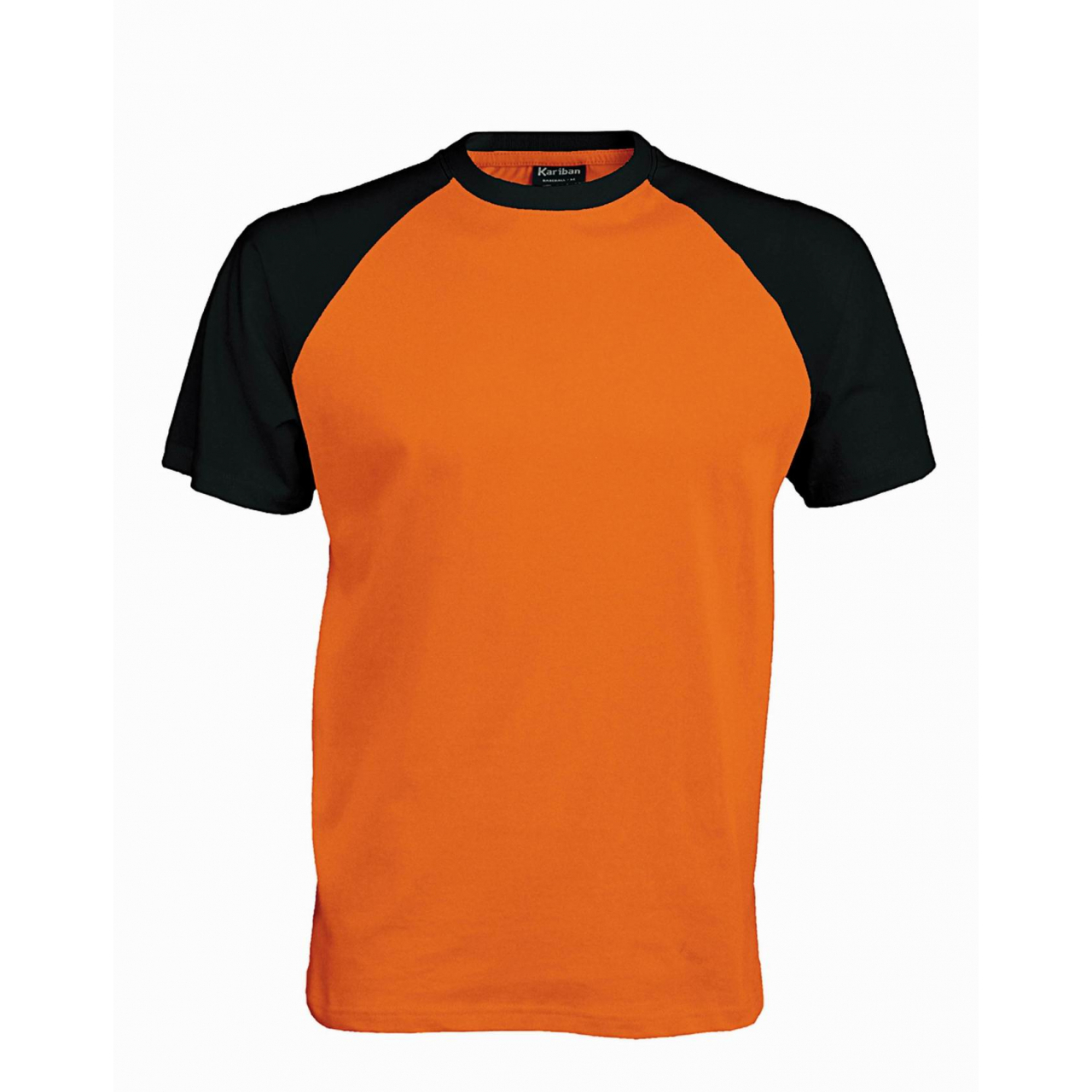 Pánské tričko Kariban BASE BALL - oranžové-černé, XL