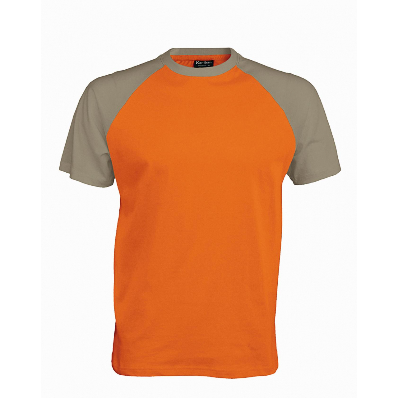 Pánské tričko Kariban BASE BALL - oranžové-šedé, XL