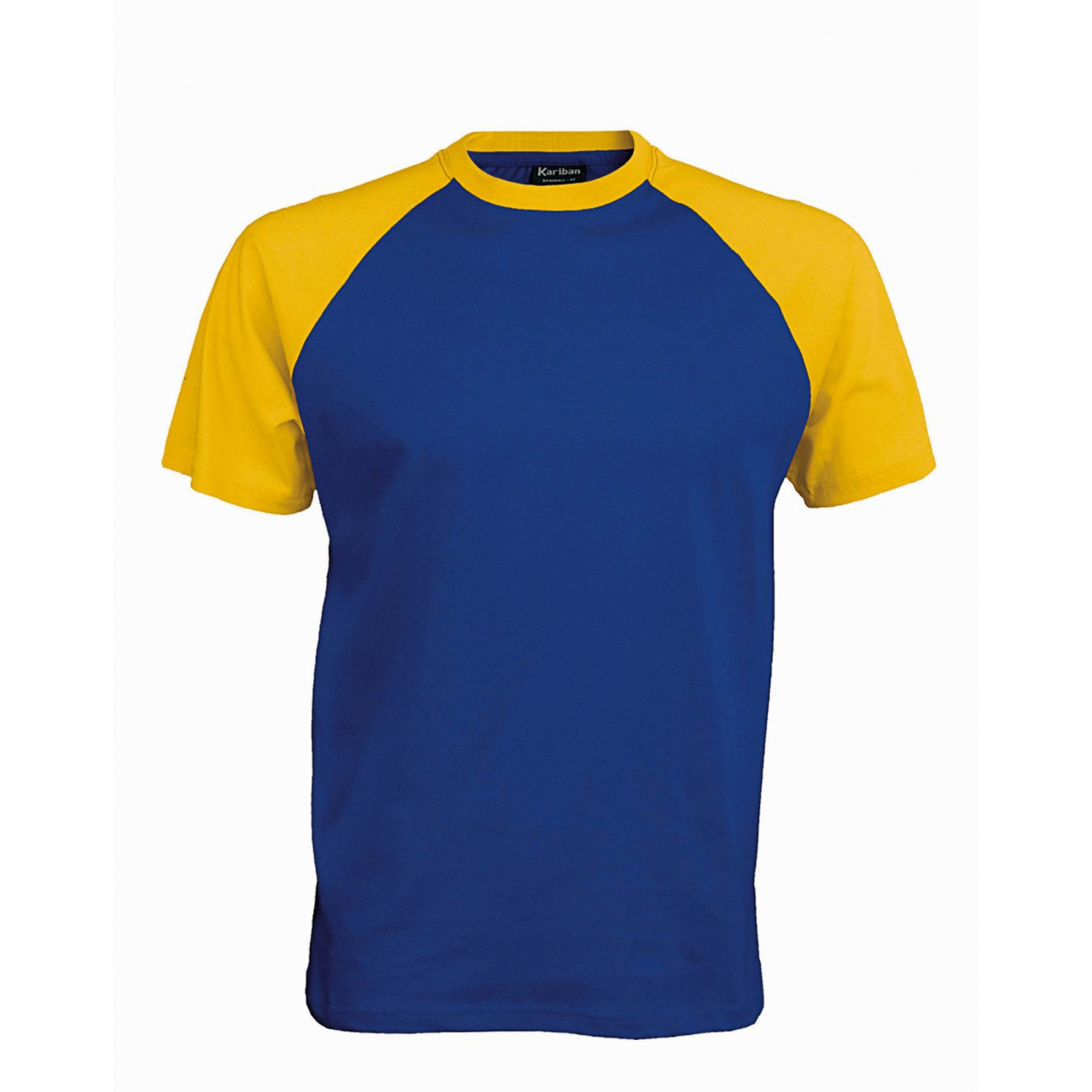 Pánské tričko Kariban BASE BALL - modré-žluté, S