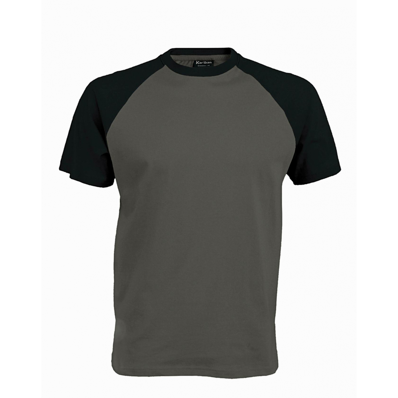 Pánské tričko Kariban BASE BALL - šedé-černé, XL