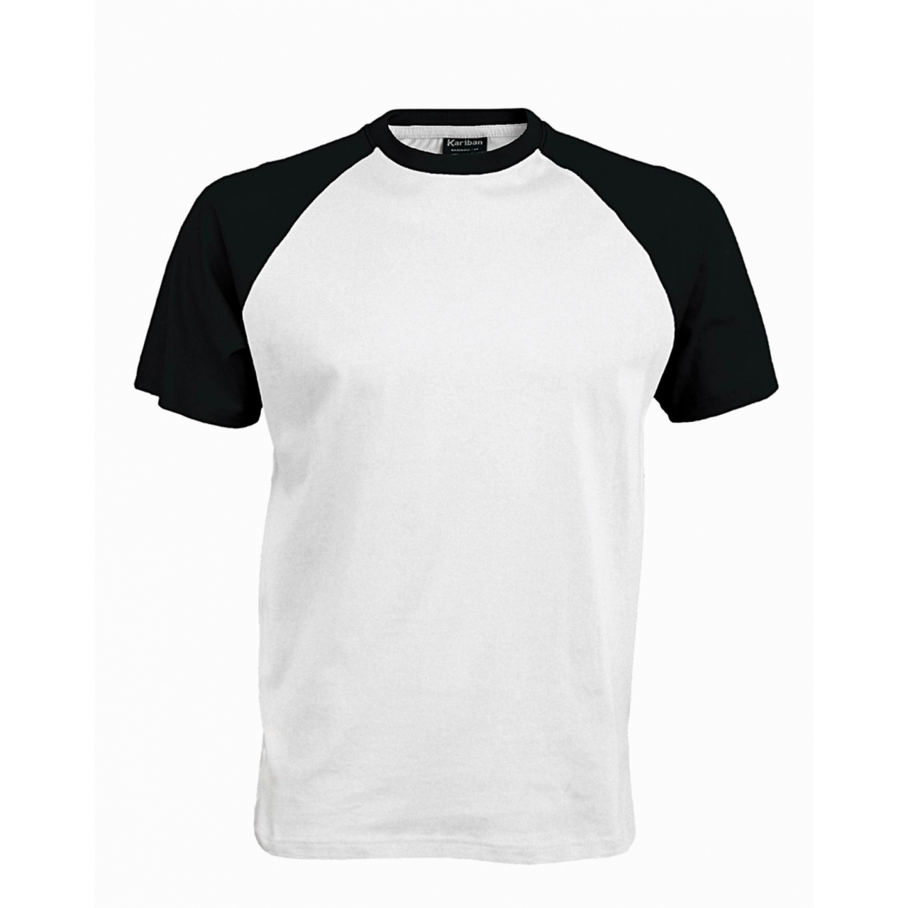 Pánské tričko Kariban BASE BALL - bílé-černé, XL