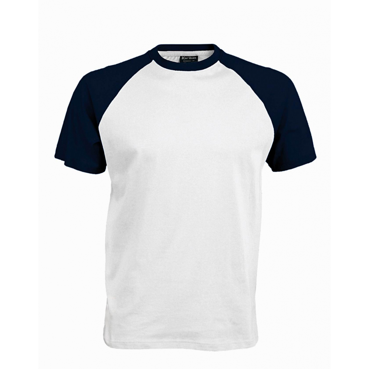 Pánské tričko Kariban BASE BALL - bílé-navy, M