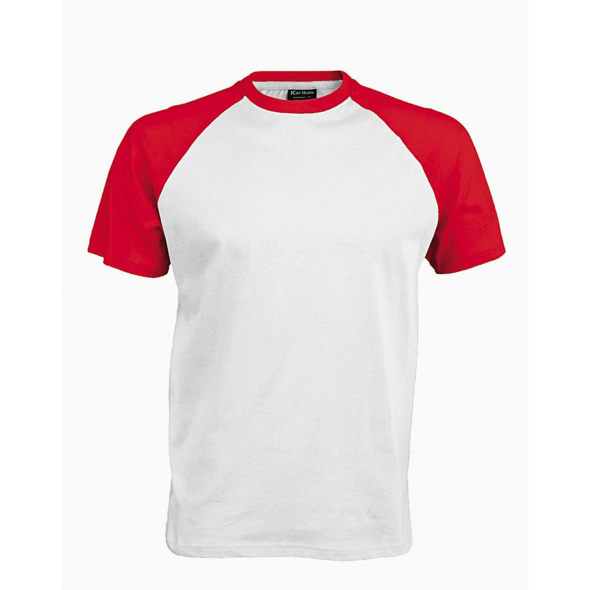 Pánské tričko Kariban BASE BALL - bílé-červené, XXL