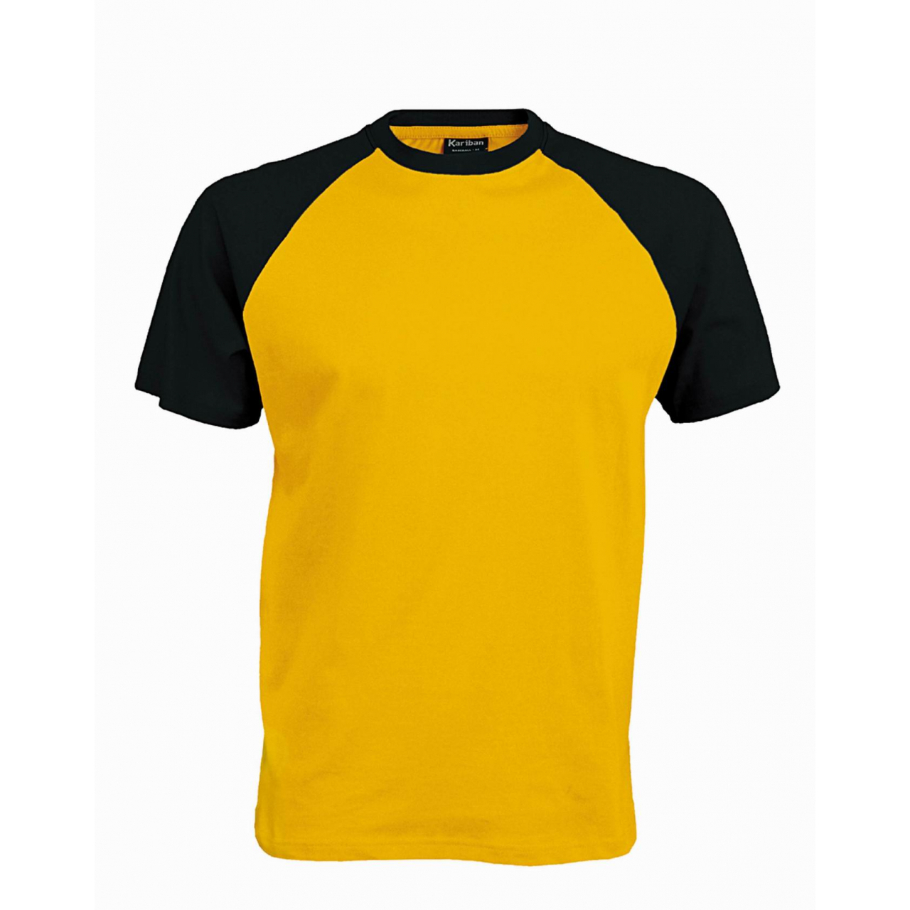 Pánské tričko Kariban BASE BALL - žluté-černé, XXL