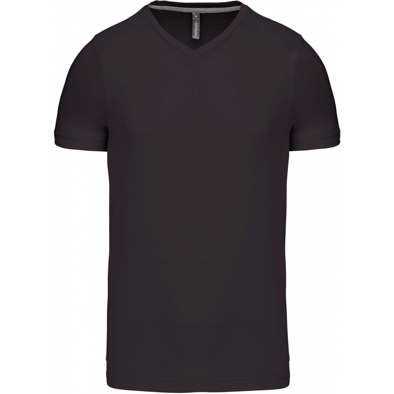 Pánské tričko Kariban krátký rukáv V-neck - tmavě šedé, XL