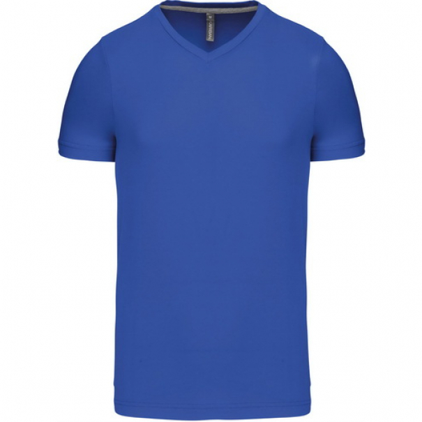 Pánské tričko Kariban krátký rukáv V-neck - modré, M