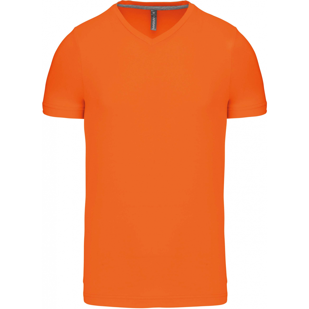 Pánské tričko Kariban krátký rukáv V-neck - oranžové, M