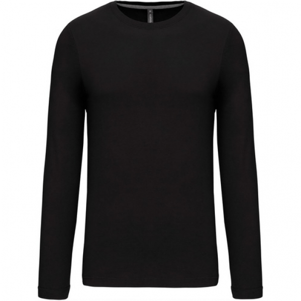 Pánské tričko Kariban dlouhý rukáv - černé, XL