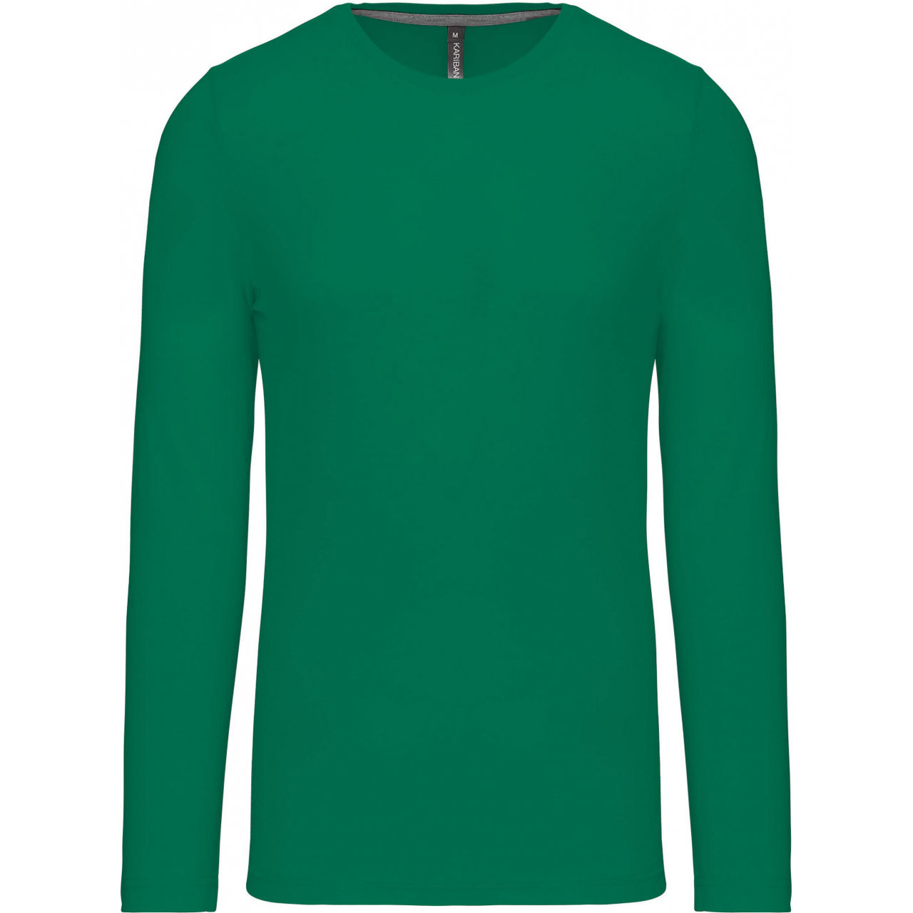 Pánské tričko Kariban dlouhý rukáv - zelené, XL