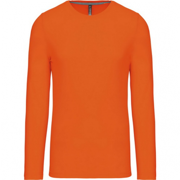 Pánské tričko Kariban dlouhý rukáv - oranžové, XL