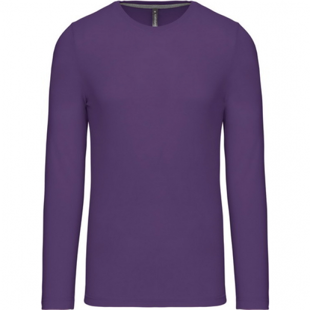 Pánské tričko Kariban dlouhý rukáv - fialové, XL
