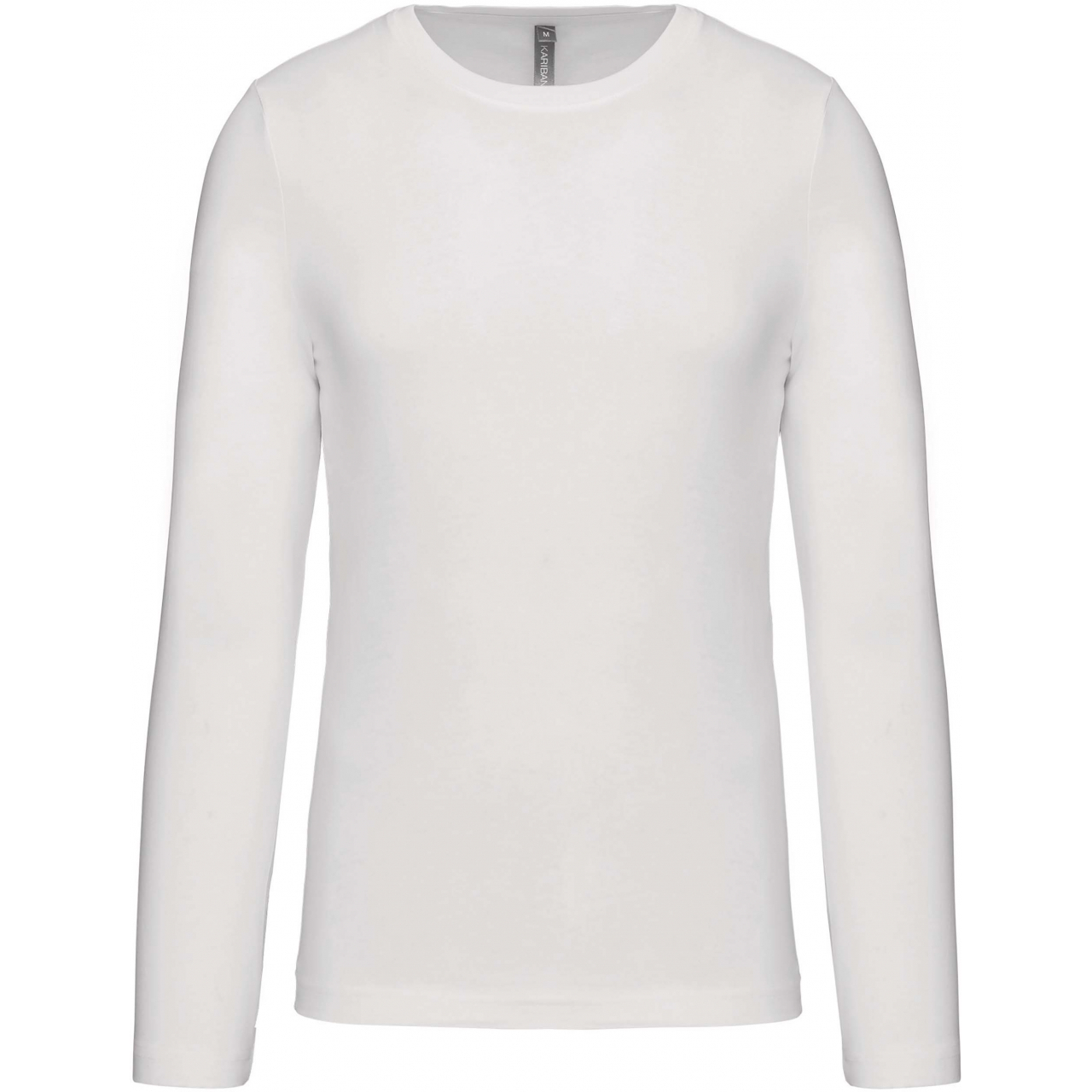 Pánské tričko Kariban dlouhý rukáv - bílé, XL