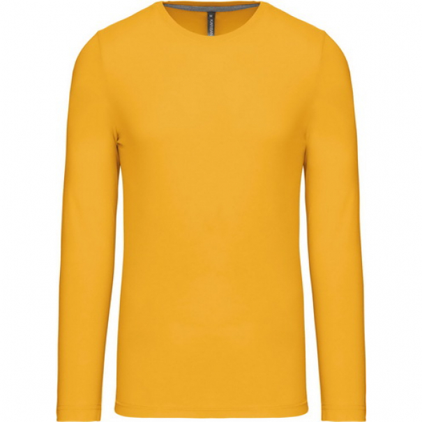 Pánské tričko Kariban dlouhý rukáv - žluté, 3XL