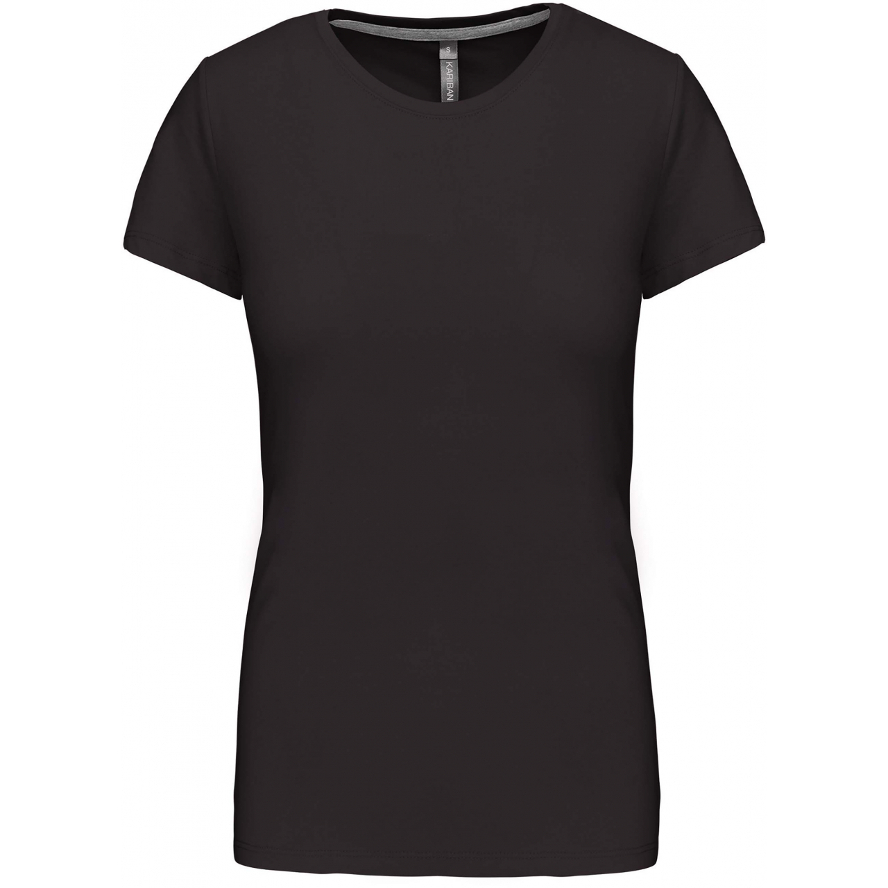 Dámské tričko Kariban s krátkým rukávem - tmavě šedé, XXL