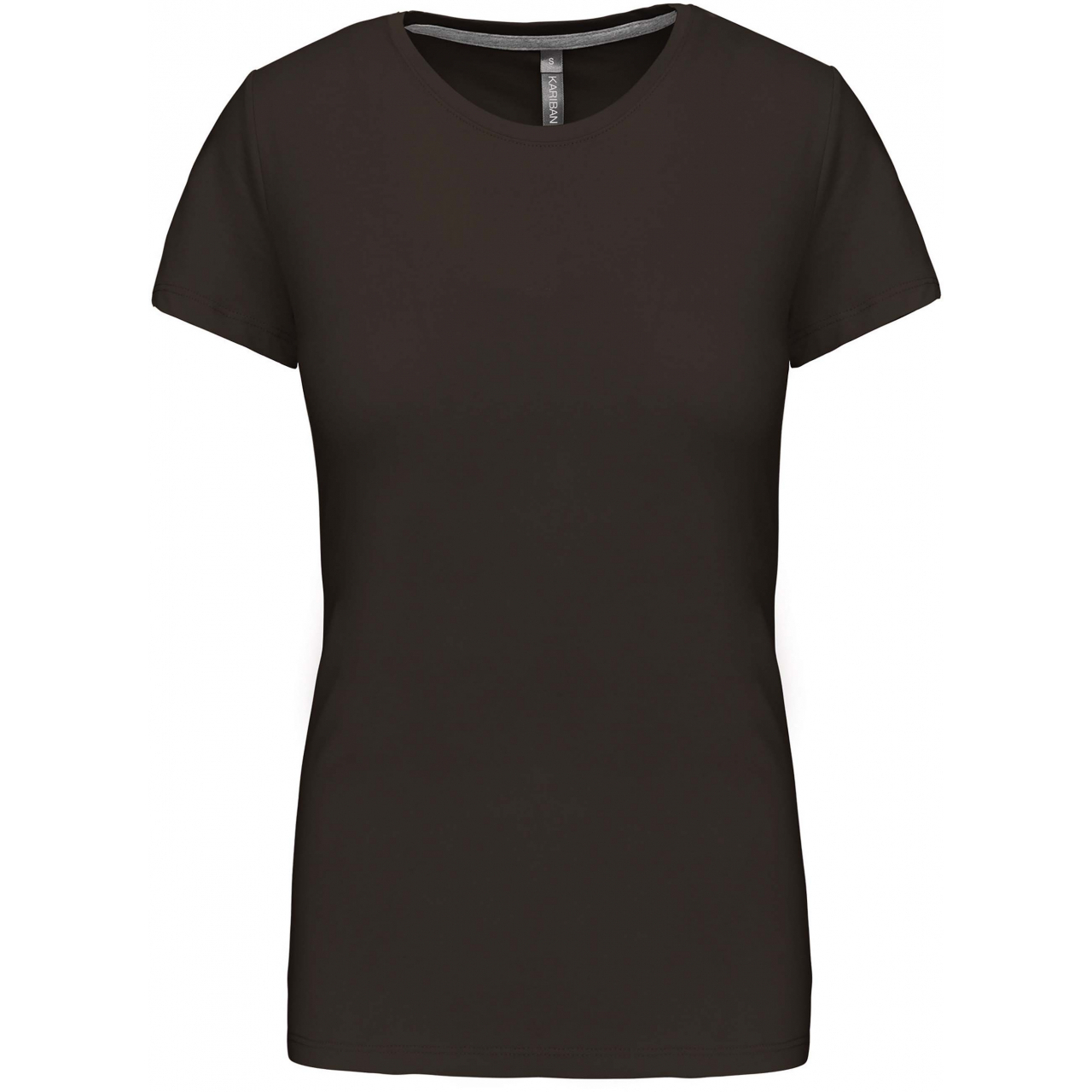 Dámské tričko Kariban s krátkým rukávem - tmavé khaki, XXL
