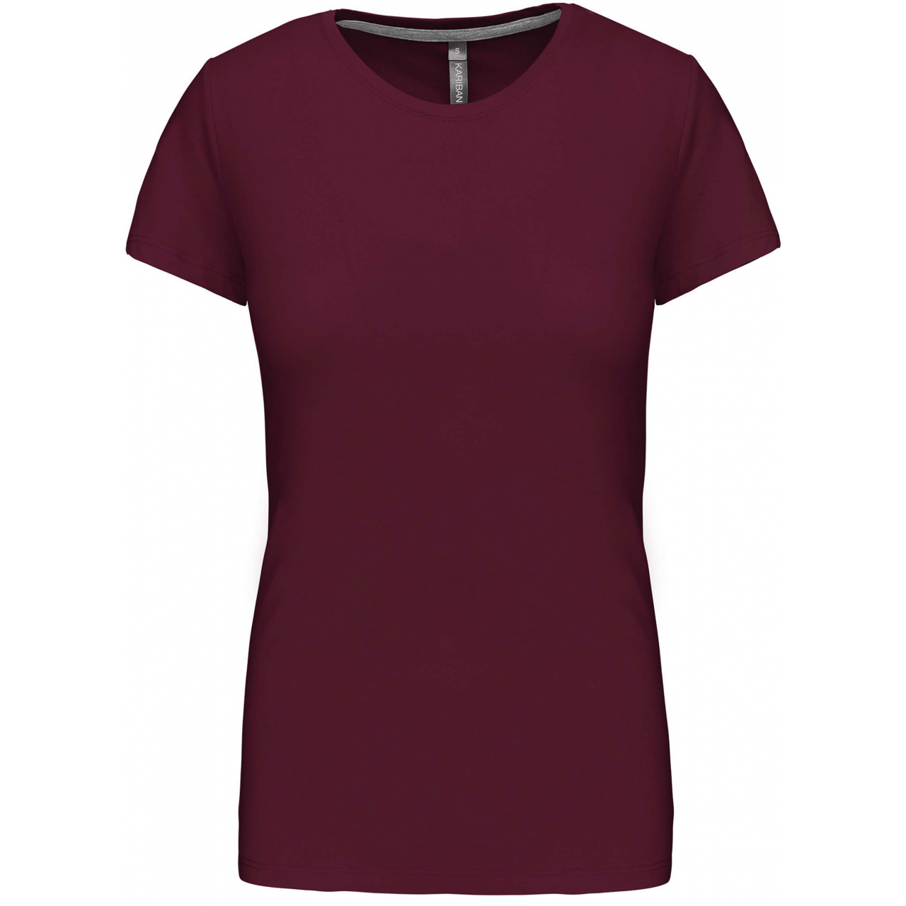 Dámské tričko Kariban s krátkým rukávem - vínové, XL