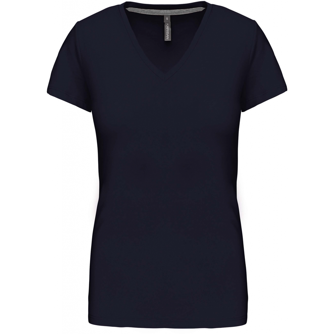 Dámské tričko Kariban V-neck s krátkým rukávem - navy, XL