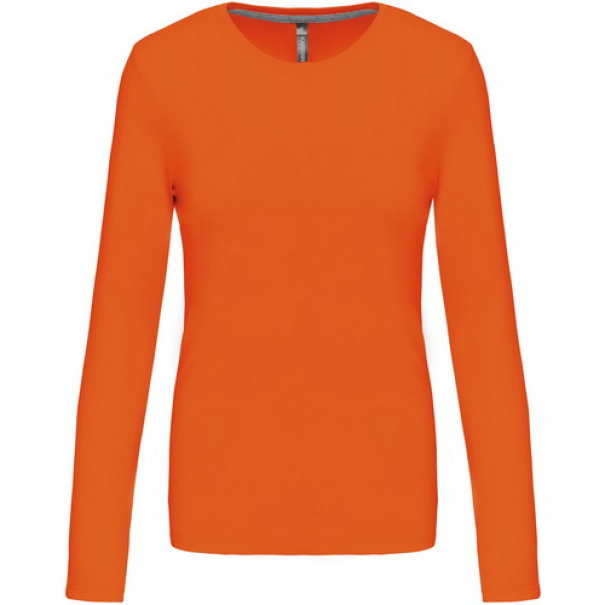 Dámské tričko Kariban dlouhý rukáv - oranžové, XL