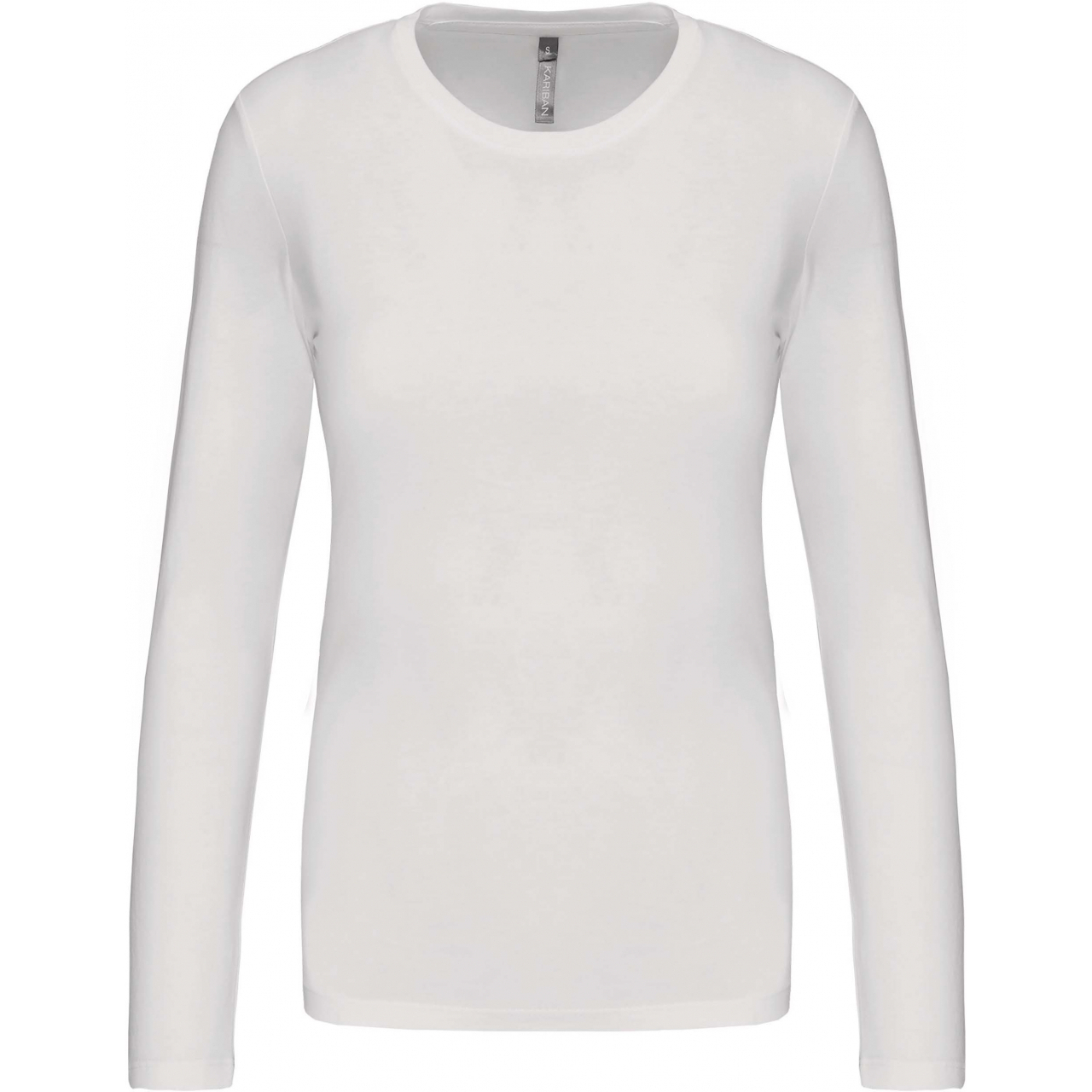 Dámské tričko Kariban dlouhý rukáv - bílé, XL