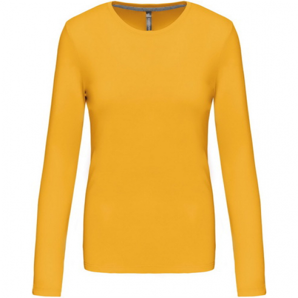 Dámské tričko Kariban dlouhý rukáv - žluté, XL