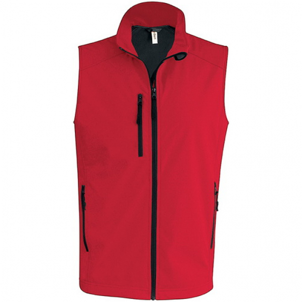 Pánská softshellová vesta Kariban - červená, 3XL